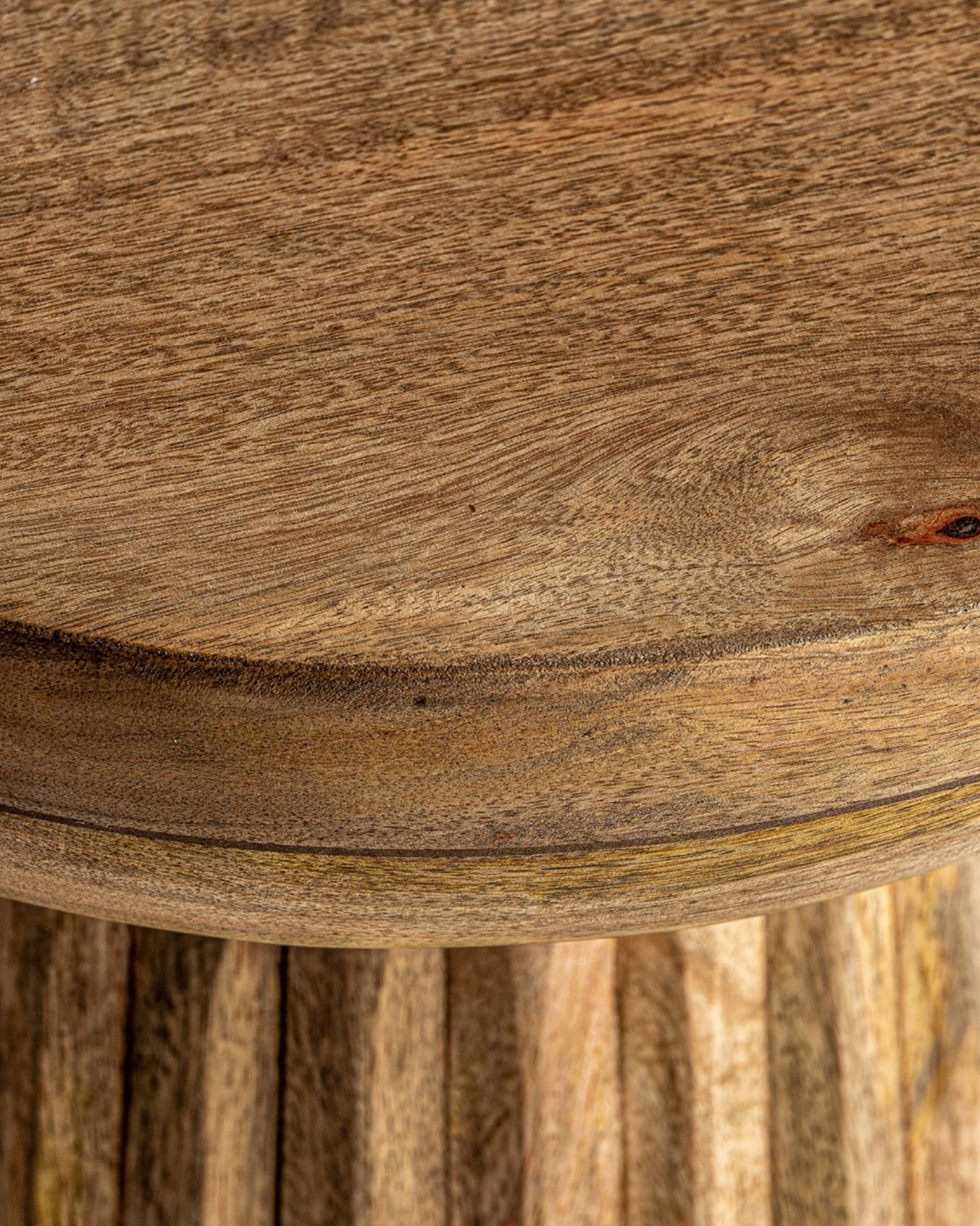Plissé Wood alboko mahaia kolore naturalean