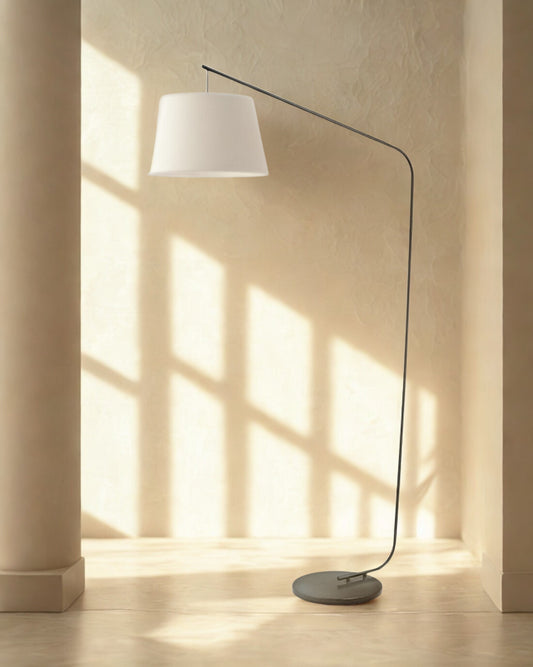 Lámpara de pie Talbot color blanco/negro