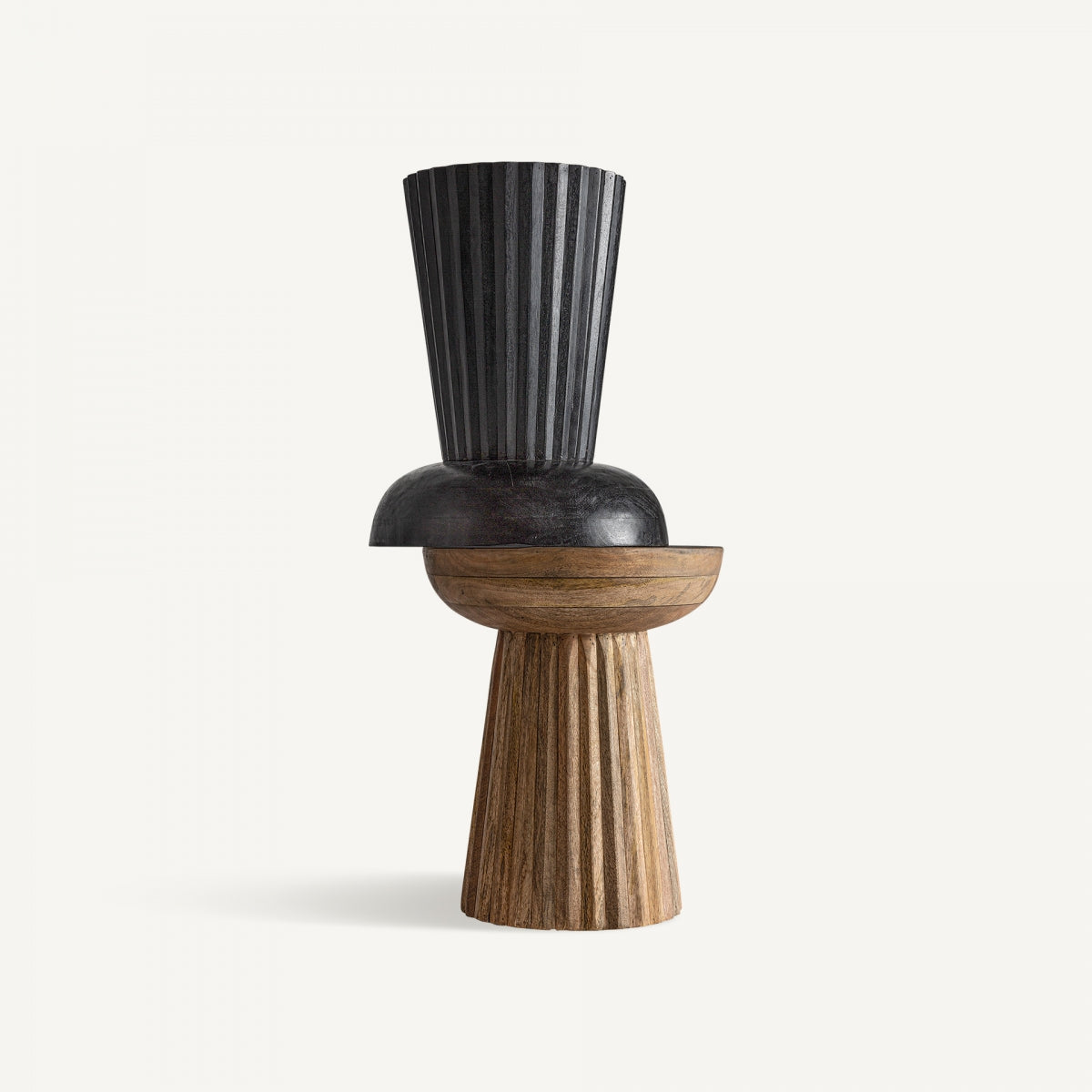 Plissé Wood alboko mahaia kolore naturalean
