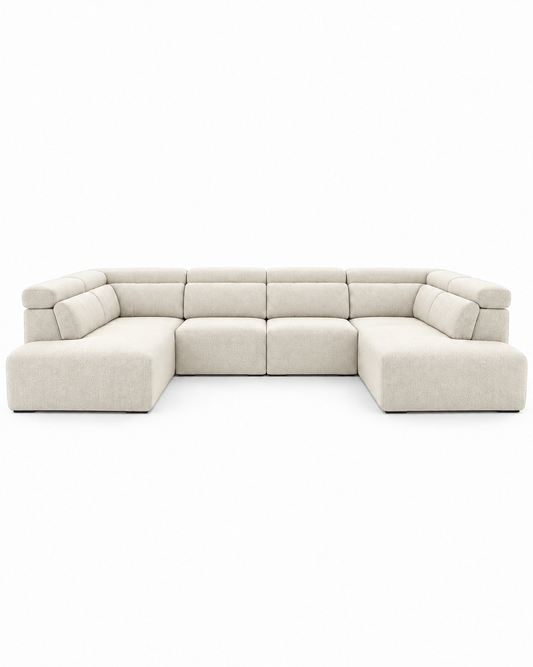 Sofá Stela en forma de 'U' con chaiselongue-rinconera