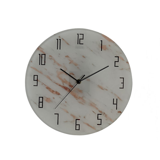 Reloj de pared efecto mármol color blanco