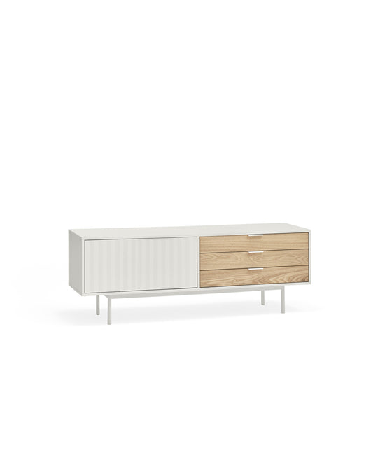 Mueble TV Nala- Color blanco y roble 140cm