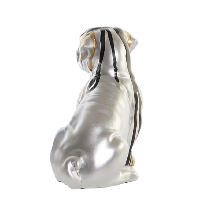 Figura Bulldog resina Daurat-negre