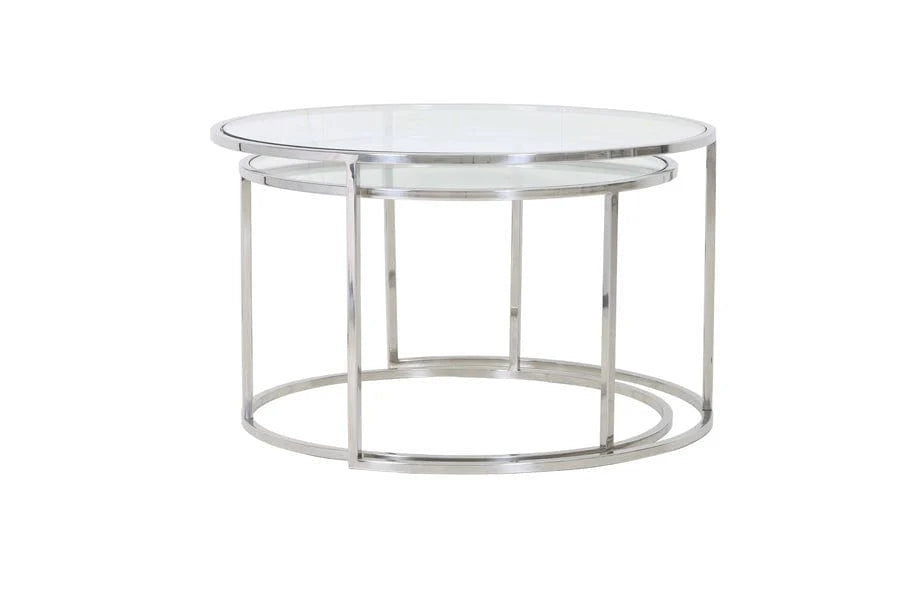 Mesa de centro Duarte nickel & glass