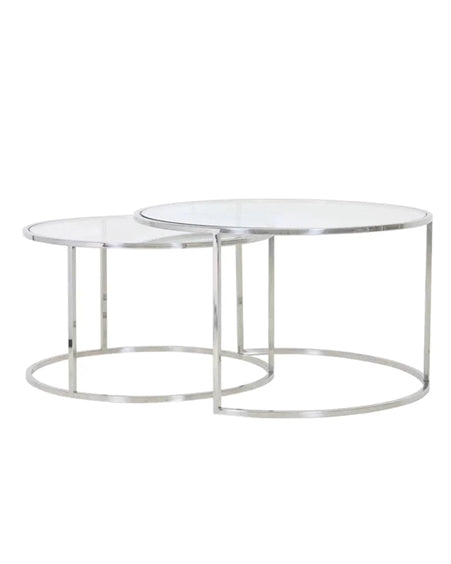 Mesa de centro Duarte nickel & glass