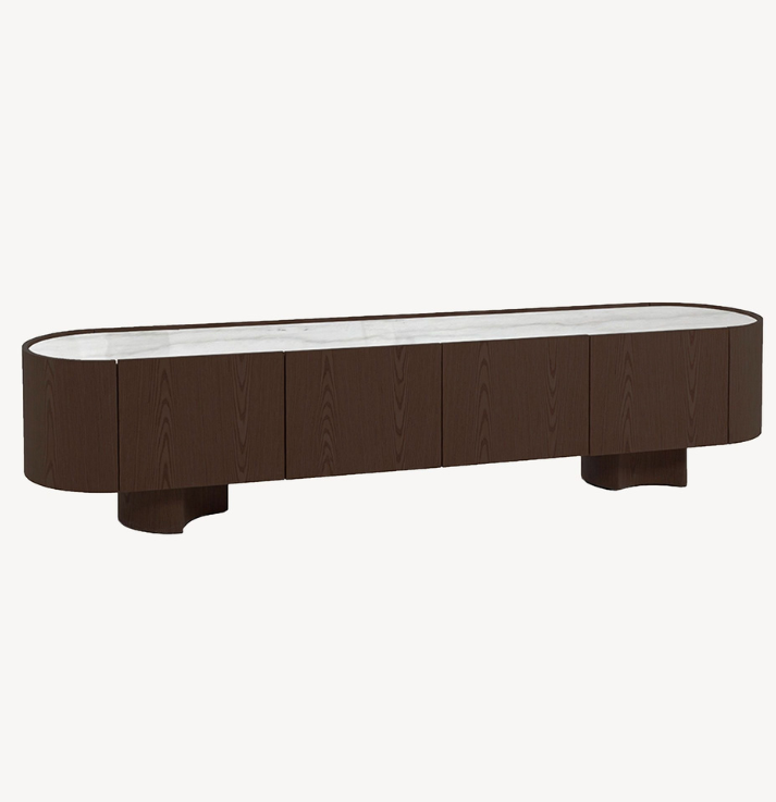 Mueble TV Pompeya porcelánico chocolate