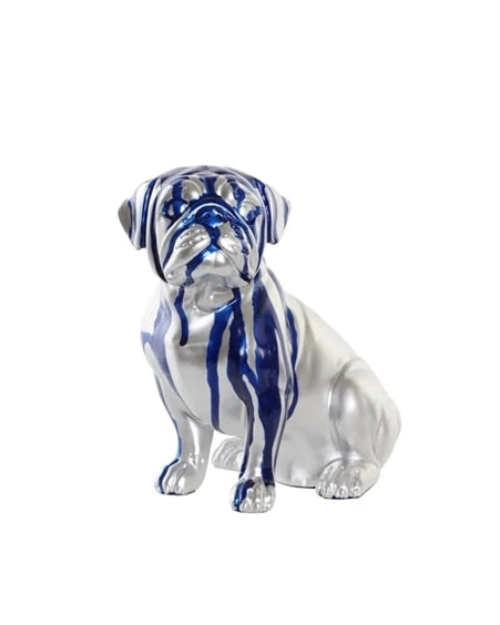 Figura Bulldog resina Azul