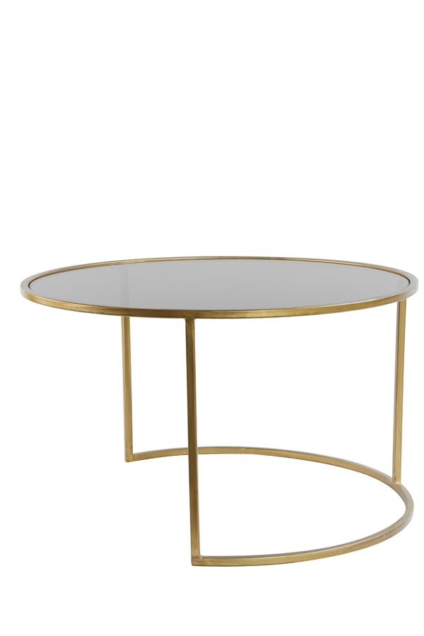 Taula de centre Duarte smoked glass & gold