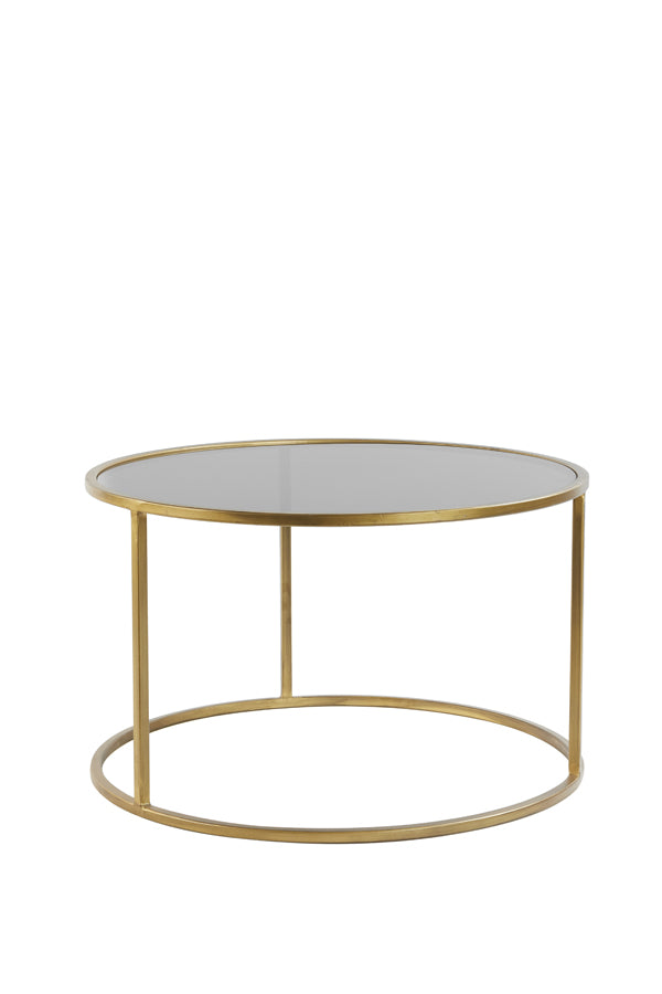 Taula de centre Duarte smoked glass & gold