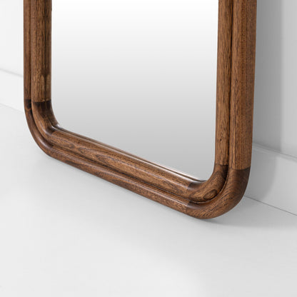 Espejo rectangular en madera de nogal