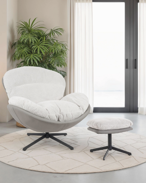 Sillón EGG giratorio - Gris Piedra