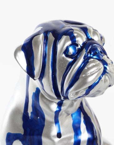 Figura Bulldog resina Azul