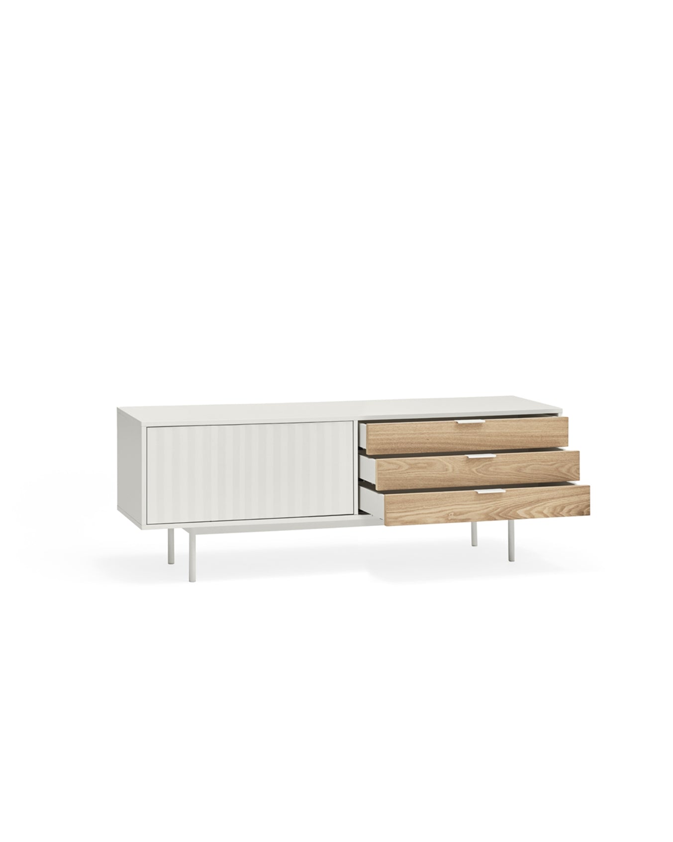 Mueble TV Nala- Color blanco y roble 140cm