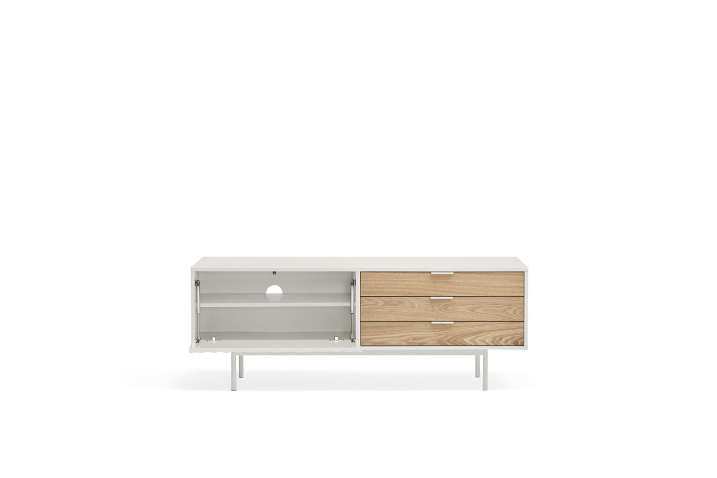 Mueble TV Nala- Color blanco y roble 140cm