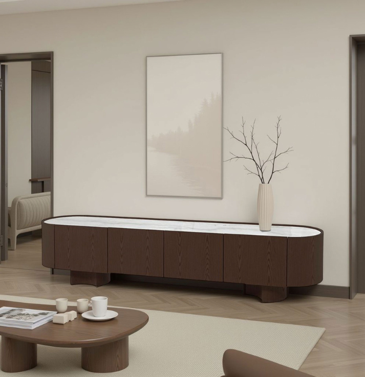 Mueble TV Pompeya porcelánico chocolate