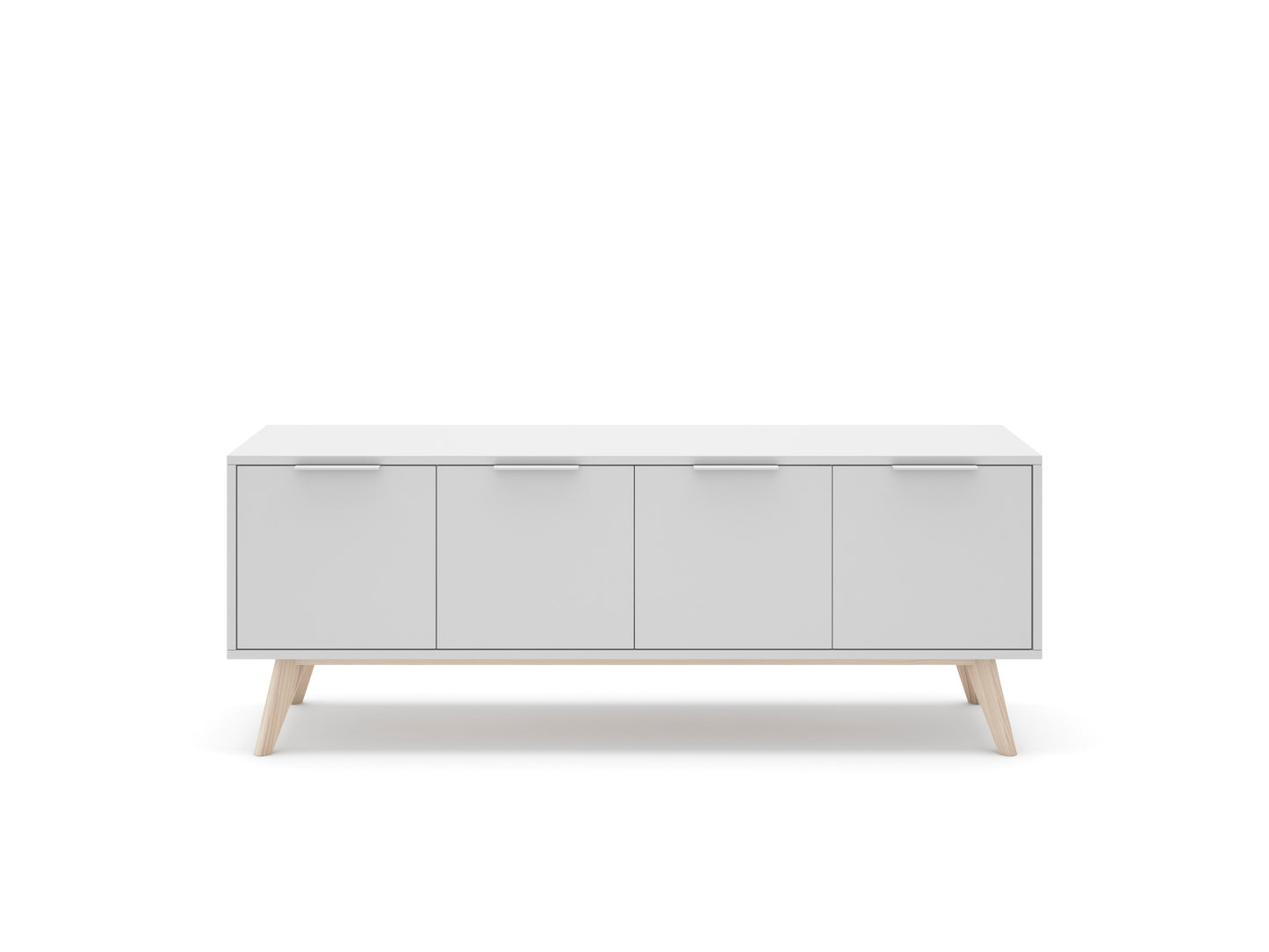 Mueble TV modelo Style con puertas, color blanco - 140cm