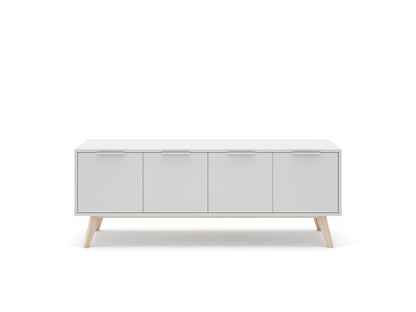 Mueble TV modelo Style con puertas, color blanco - 140cm