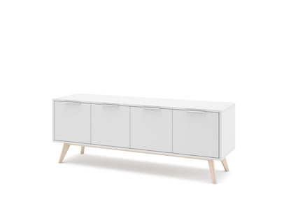 Mueble TV modelo Style con puertas, color blanco - 140cm