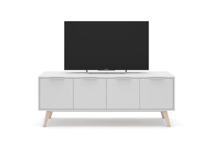 Mueble TV modelo Style con puertas, color blanco - 140cm